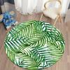 Круглый ковер с гавайскими тропическими листьями для гостиной, напольный коврик под стул, противоскользящий ковер для балкона, стола, прикроватной тумбочки, дивана, домашний декор