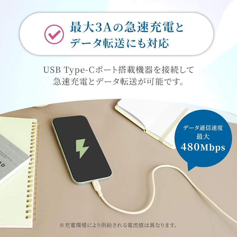 Кабель Owltech USB Type-C 0,5 м Быстрая зарядка 3 А Передача данных 480 Мбит/с Устойчивость к изгибу 15 000 раз и более USB2.0 USB-A USB-C Type-A с