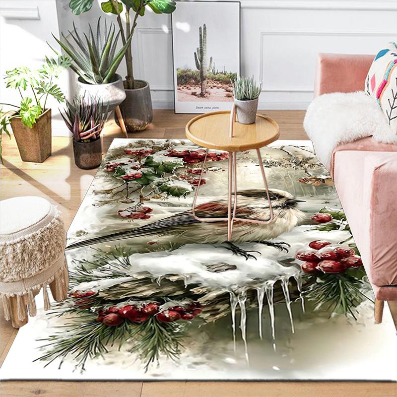 1Pc Santa Claus Gifts Winter Night Rug Office Carpet Indoor Outdoor Doormat Nonslip Soft And Comfortable Living Room Christmas Halloween Gift D9183