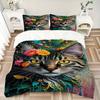 3pcs Floral Cat Artwork Duvet Cover Set -Includes 1 Duvet Cover and 2 Pillowcases, No Quilt Core, All-Season Home Decor  yy251111182