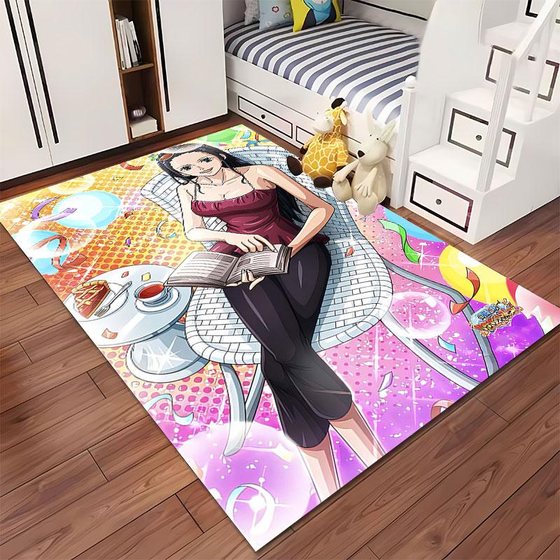 Relaxing Woman Reading Cartoon suitable as a non-slip mat for the living room or bedroom sofa