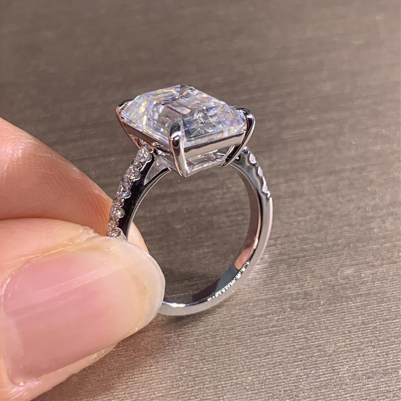 Huitan Luxury Fashion Square Cubic Zirconia Rings for Women Crystal Brilliant Wedding Bands Female Ring Jewelry