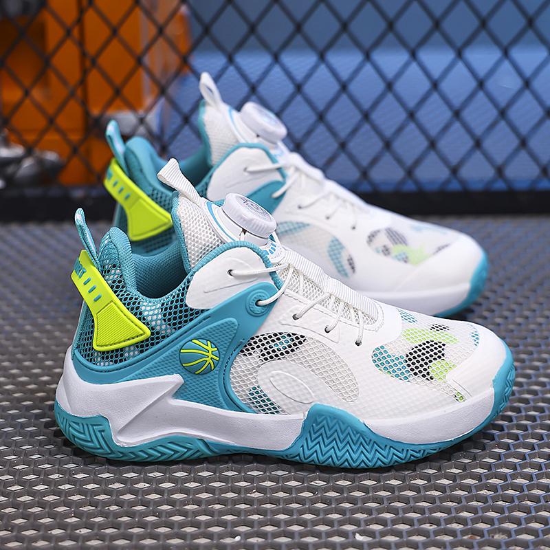 31-40 Подростковые Противоскользящие и Износостойкие Большого Размера Удобные и Модные Баскетбольные Кроссовки с Высоким Верхом из Сетки Спортивная Обувь