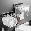 Bathroom Foldable Socks Rack Socks Underwear Organizer 24 Clips Towel Holder Wall Mounted Shower Bars Balcony Drying Socks Bra