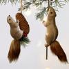 Artificial Squirrel Decoration Christmas Tree Hanging Ornament For Door Mantel Window Wedding Christmas Party Decoration