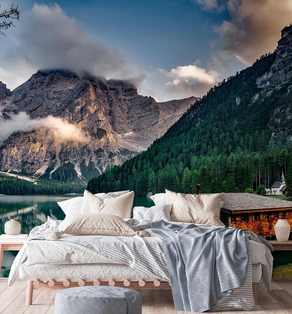 Wallpaper Lake in the mountains mountain landscape