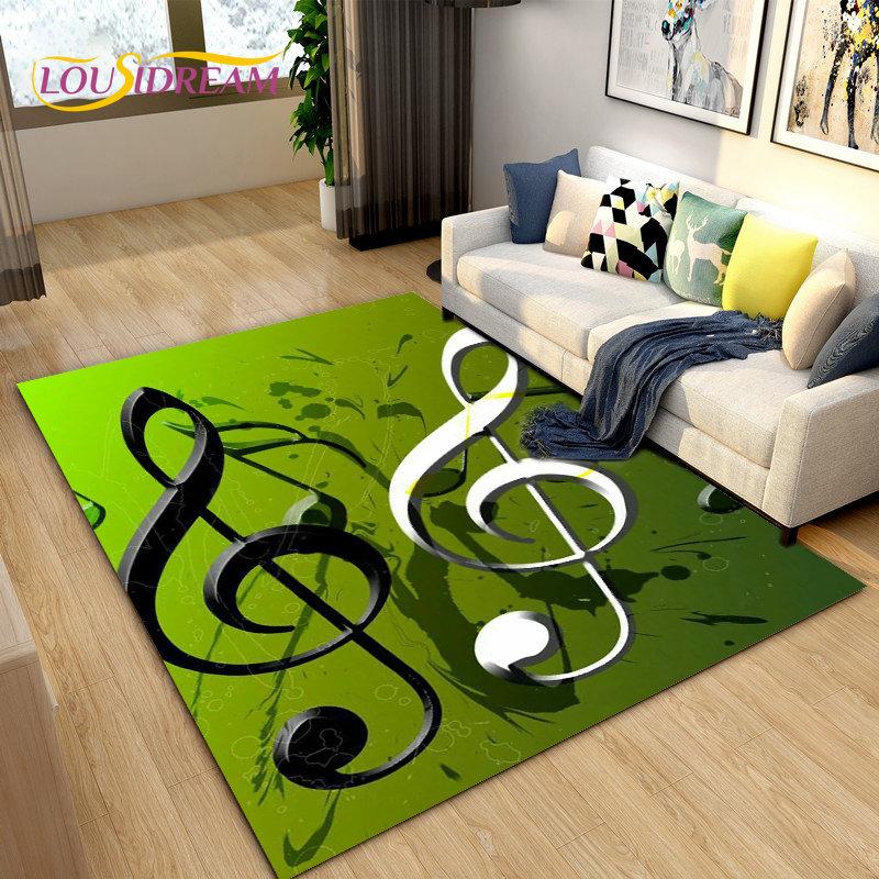 3D Creative Music Cartoon Area Rug Large,Carpet Rug for Living Room Bedroom Sofa Doormat Decoration,kids Play Non-slip Floor Mat