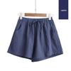 2022 Women's High Waist Cotton & Linen Slim Loose Shorts - Large Size, Lightweight, Elastic Waist Casual Hot Pants