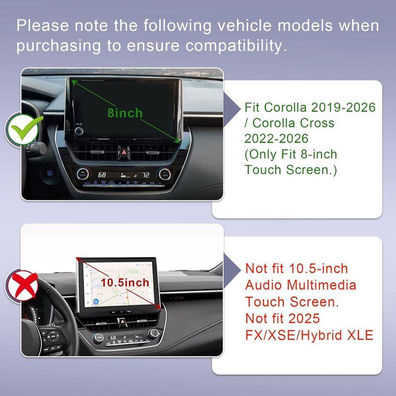 RUNROAD Органайзер-лоток на приборную панель для Toyota Corolla 2019-2026 и Corolla Cross 2022-2026, ящик для хранения за экраном на приборной панели