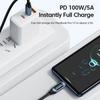 Toocki Type C to Type C Cable 100W PD Fast Charging Charger USB C to USB C Display Cable For Xiaomi POCO F3 Realme Macbook iPad 4