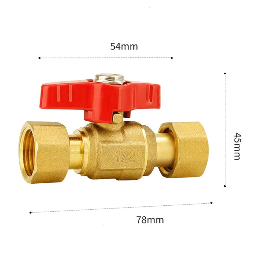 Union Ball Valve 1/2" -3/4" Brass Double Female and Male Thread Valve Water Pipe Switch Gas Straight To Tap Water