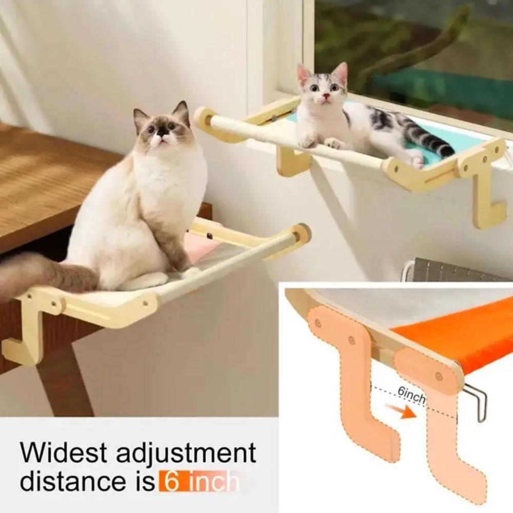 Hanging Wooden Cat Hammock, Sofa House Furniture, Indoor Cozy Sunny Seat, Window Drawers, Chair Backs, Bedside Cat Sleeping Bed