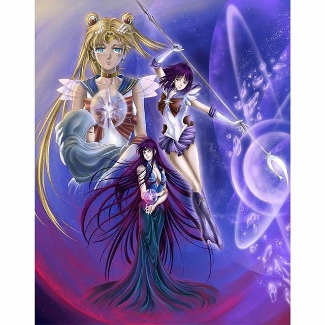 5D DIY Diamond Painting Sailor Moon Art Diamond Embroidery Rhinestones Decorations for Home