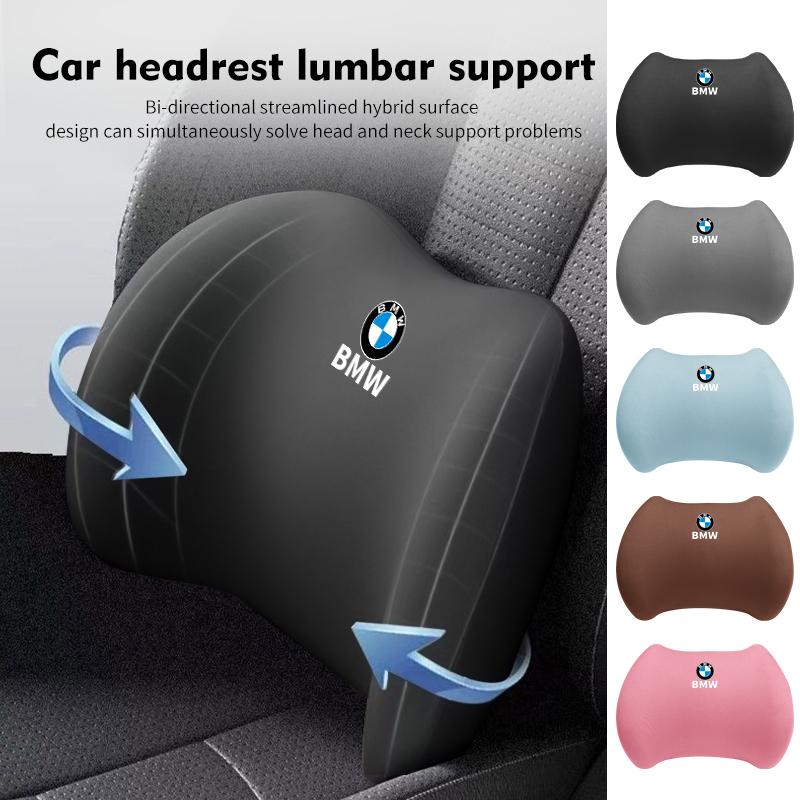 KHQB5 For BMW Car Lumbar Back Support Headrest Neck Pillow Car Seat Cushion X3 X5 M5 M3 E46 E90 E60 F10 E39 F30 E36 G30 E87 E70