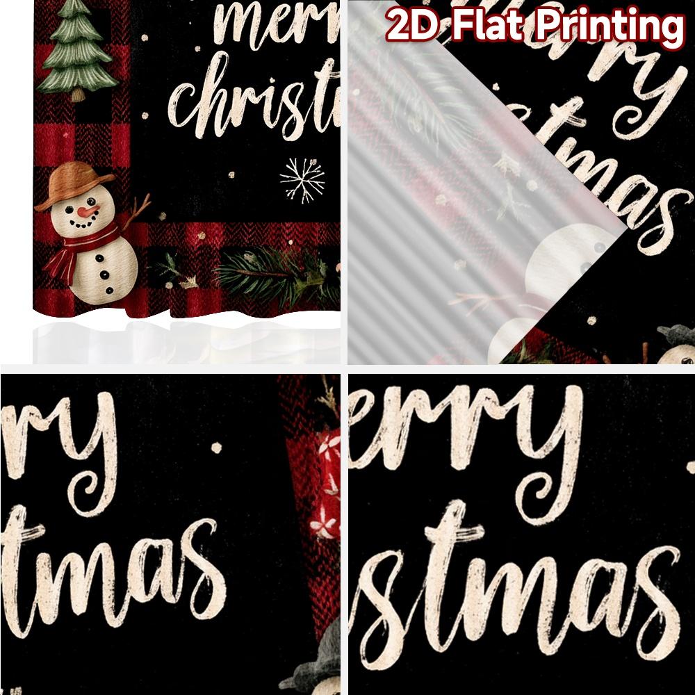 2 шт., Шторы с плоской 2D-печатью (Без Рода) Праздничные Снежинки Рождественский Фестиваль Модные Шторы Полиэстер Легкая Установка