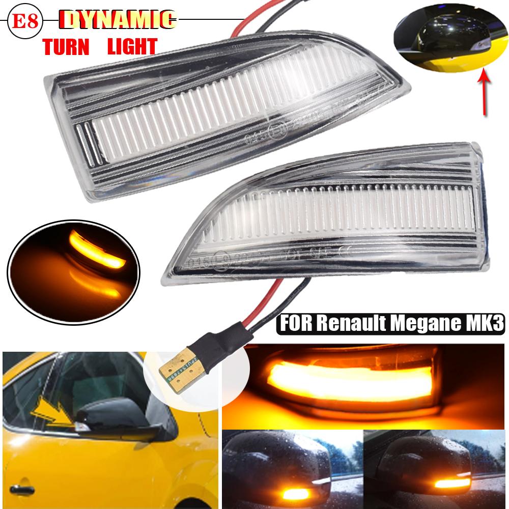 Для Renault Megane MK3 Laguna III Stage Grand Scenic III Fluence Latitude Lagoon динамический указатель поворота светодиодный светильник для бокового зеркала