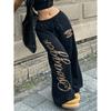 Женские Широкие Брюки Streetwear С Принтом - Хип-Хоп Танцевальные Свободные Брюки С Высокой Талией
