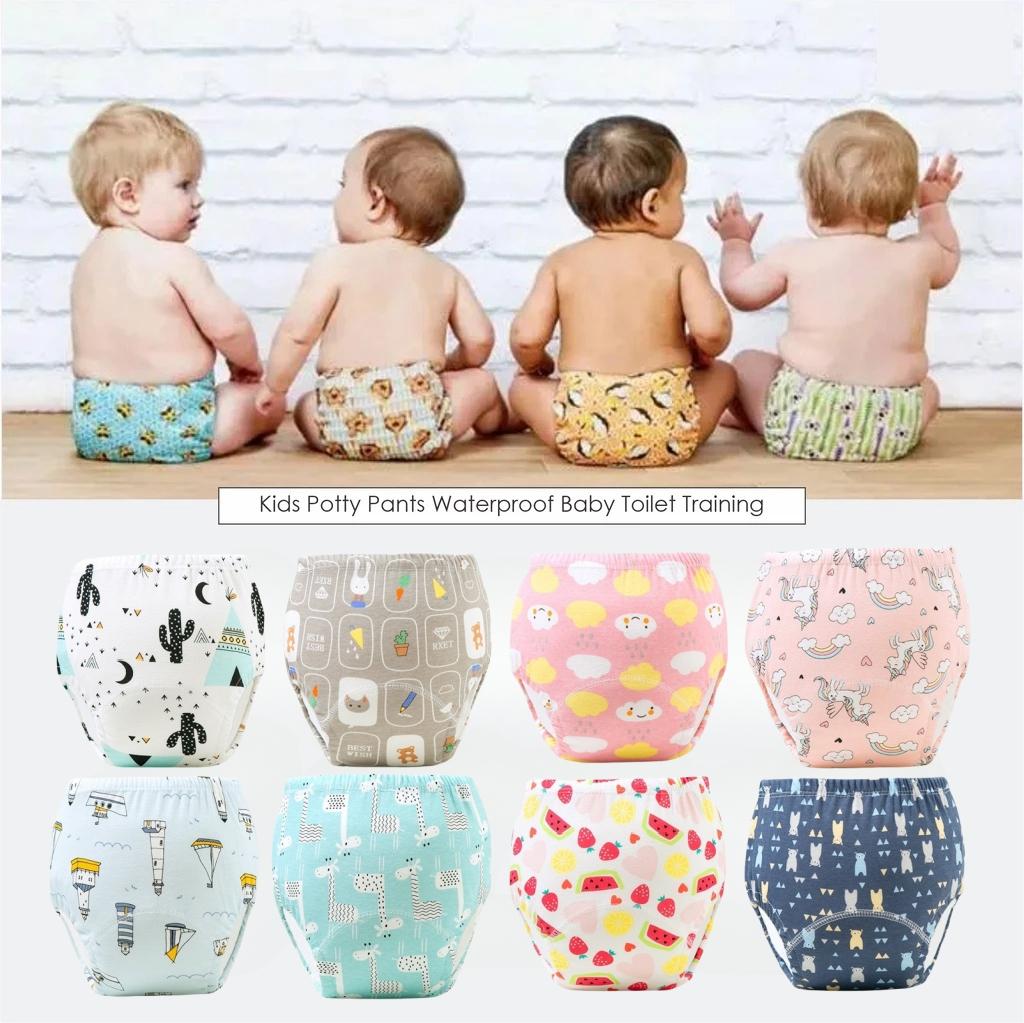 6 Layer Waterproof Reusable Cotton Baby Training Pants Infant Shorts Underwear Cloth Baby Diaper Nappies Panties Nappy Changing