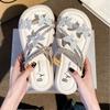 Internet Celebrity Explosion Beautiful Fairy Wind Sandals 2025 Summer Wear New Slippers Beach Butterfly Rhinestone One-word Drag