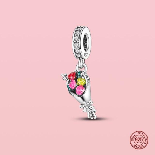 Подвеска из стерлингового серебра 925 пробы, очаровательные бусины для оригинального браслета Panjia, ожерелье, женские украшения