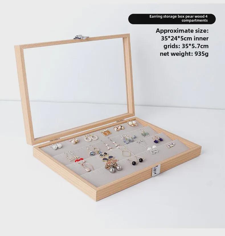 Шкатулка для украшений из розового дерева: Хранилище с чехлом для сережек, часов, браслетов и колец.