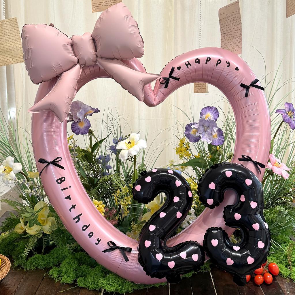 40-дюймовый розовый фольгированный шар в форме сердца, черный цифровой алюминиевый декор для вечеринки по случаю дня рождения, украшение для детского праздника, подарок для девочек на свадьбу, реквизит для детского праздника