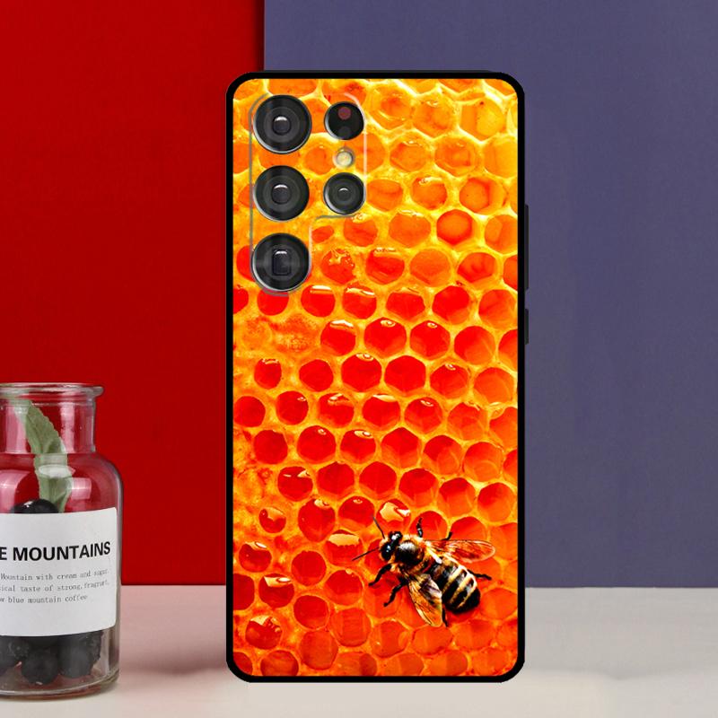 Золотой Сотовый Медоносная Пчела Чехол-Фонда Для Samsung Galaxy S25 Ultra S9 S10 S20 FE S21 S22 S23 Plus S24 Ultra Чехол для Телефона