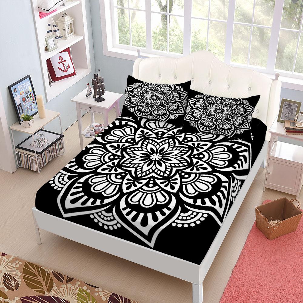 Этнический Богемный Комплект Простыней Кинг Квин Дабл Полный Размер Комплект Постельного Белья Глубина 25 см