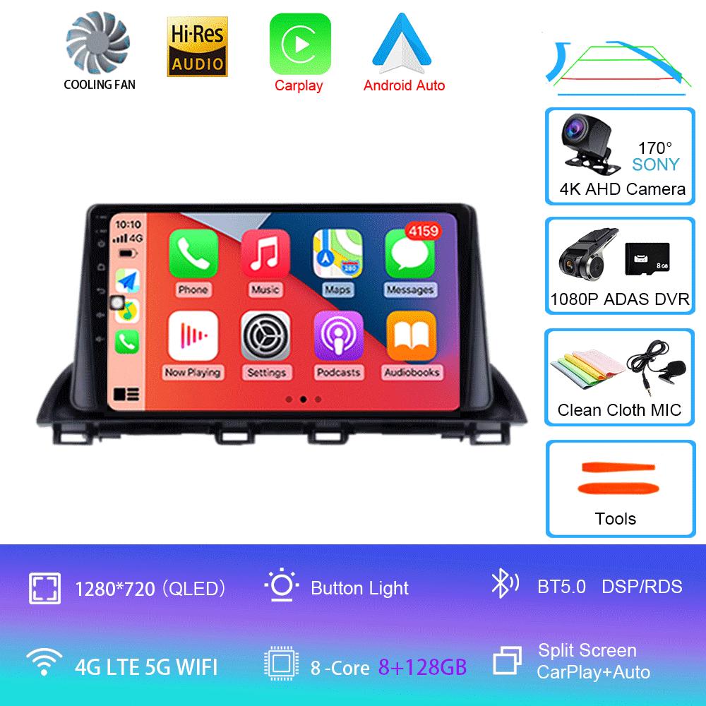 Автомагнитола Android 14 Carplay Auto Для Mazda 3 Axela 2013-2018 Стерео GPS Навигация Мультимедийный Видеоплеер Автомагнитола Головное Устройство