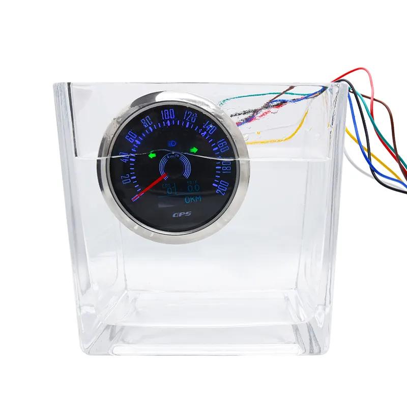 85MM GPS Speedometer 0-200KMH With GPS Antenna 7 Colors Backlight Digital LED Odometer Gauge for 12V24V Car Boat Marine