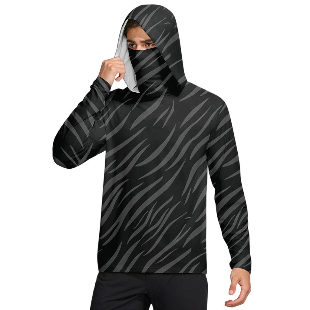 Мужская рубашка с маской Легкая с длинным рукавом Капюшон Для пеших прогулок Рыбалки Для выступлений