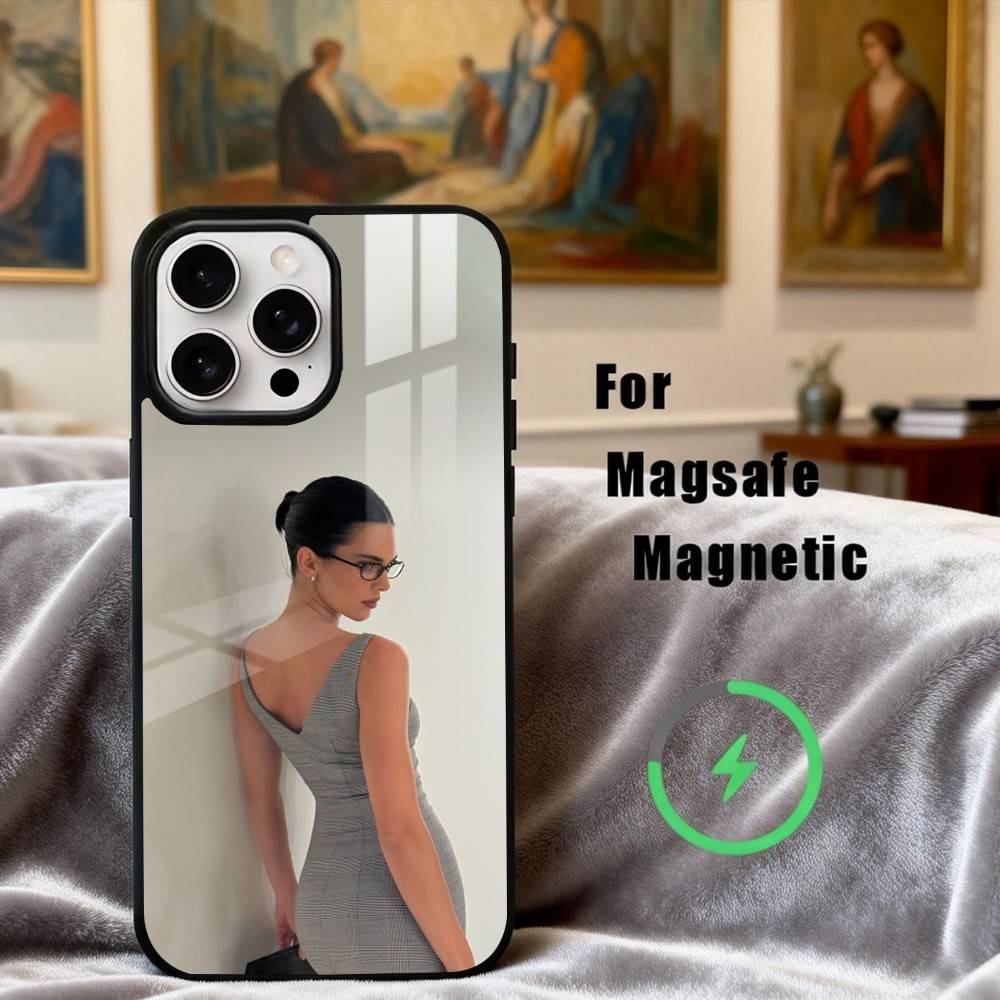 Красивый чехол для телефона модели K-Kendall J-Jenner для iPhone17,16,15,14,13,12,11 Plus,Pro Max Магнитный для беспроводной зарядки Magsafe