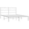 Metal Bed Frame with Headboard White 160 x 200 cm