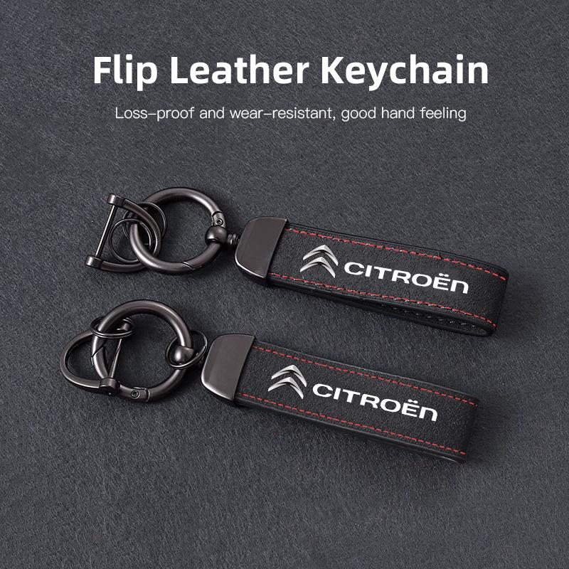 MVDC1 With Car Logo Key Accessories Man Suede Keychain Keyring For Citroen Celysee C6 C3 C5 C1 C2 C4 Aircross Picasso Cactus Berlingo
