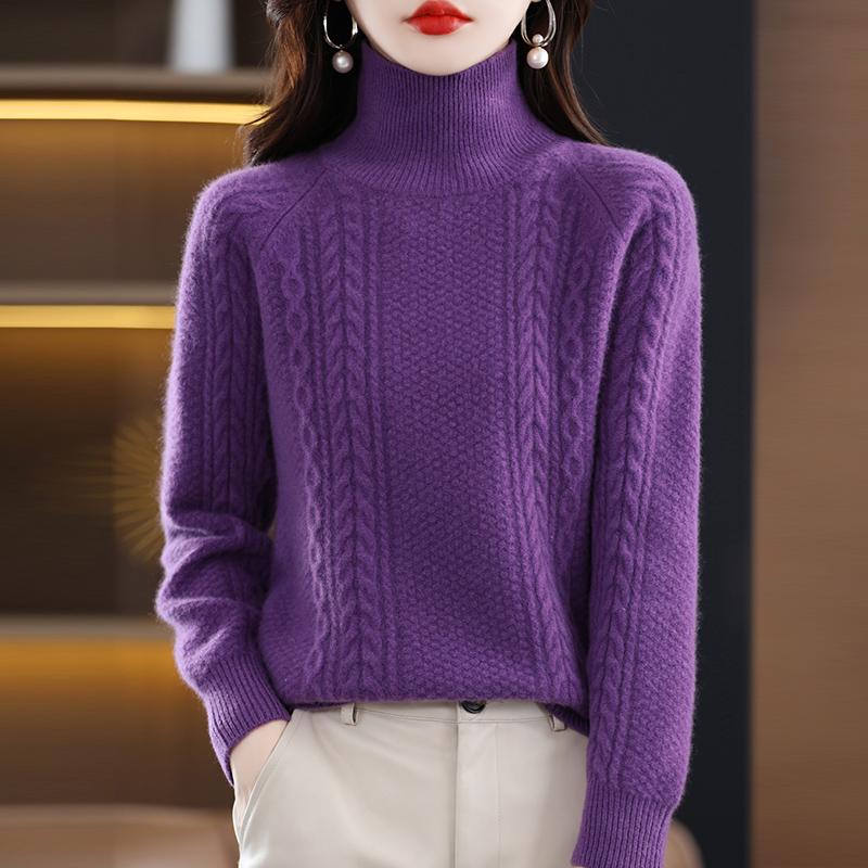 Женский кашемировый свитер Qinghe кашемир 30% кашемир 70% шерсть осенне-зимний кашемировый толстый пуловер мягкий и теплый