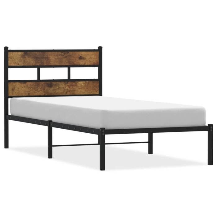 VidaXL Cadre de lit en métal sans matelas chêne fumé 80x200 cm 4017044