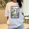 Модная женская футболка с принтом скелета и растений, забавная повседневная футболка с короткими рукавами и круглым вырезом, летняя женская футболка