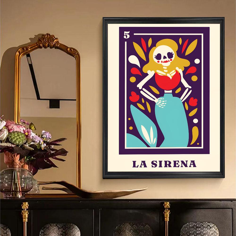 1 шт. Горячий Современный Граффити Мексиканский Скелет Мексика LA DAMA Скандинавский Постер Плакаты Дом Комната Бар Кафе Декор Искусство Настенная Живопись Картина