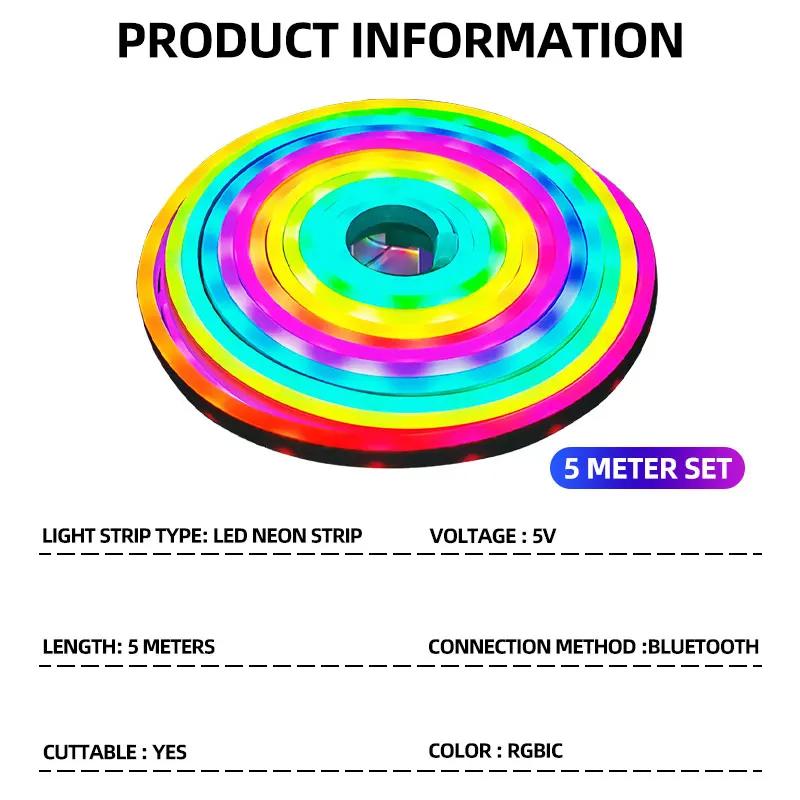 KXQH9 Car Neon Lighting Kit 5M APP Control Auto Decorative Lamp For BMW X5 E53 E70 F15 G05 E84 F48 F49 F39 E83 F25 G01 F26 G02 E53 E70