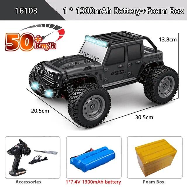 Новый автомобиль 4x4 с дистанционным управлением, 50 км/ч, со светодиодными фонарями, внедорожный 4x4, высокоскоростной дрифтовый монстр-трак, бесщеточный гоночный автомобиль для детей и взрослых, игрушки в подарок