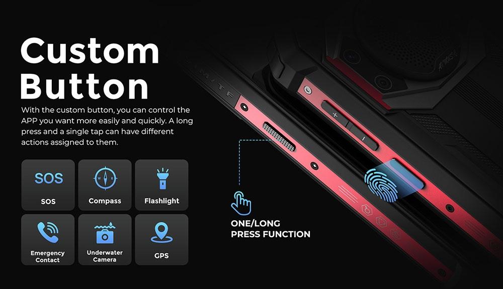 FOSSiBOT Защищенный смартфон F101P, 4 ГБ + 64 ГБ, тройная камера с искусственным интеллектом, динамик 123 дБ, восьмиядерный процессор MediaTek Helio P22, Android 13.0