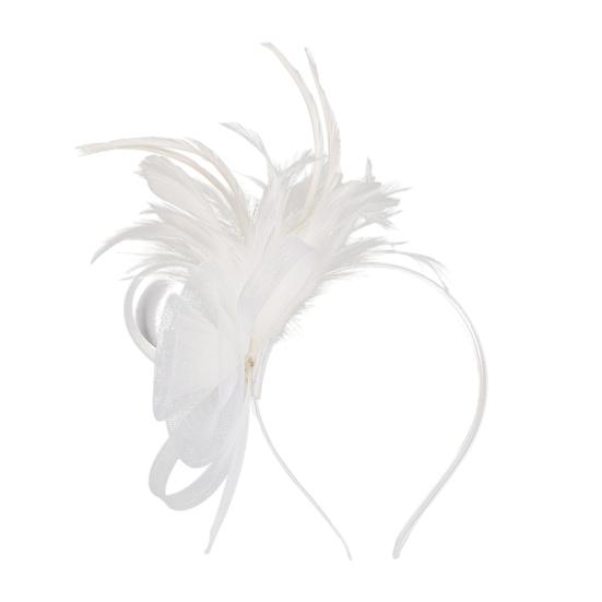 Ретро-ободок-fascinator из сетки и перьев с цветочными акцентами для женщин - Идеально подходит для чаепитий, коктейльных вечеринок или свадеб
