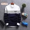 Men's Autumn Fashion Casual Strip Color Block Knitwear Jumper Pullover Sweater
