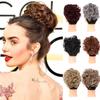 LARGE Comb Clip In Curly Hair Synthetic Bun Extension Hair Pieces Chignon Women Updo Cover Hairpiece Extension Hair Buns