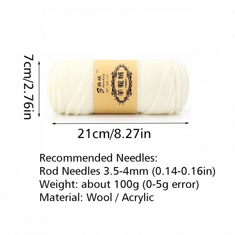 100 г/моток Мягкая и прочная камвольная пряжа ручной работы для вязания одеяла, свитера, шарфа