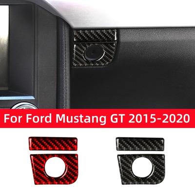Для Ford Mustang GT 2015-2021 автомобильные аксессуары из углеродного волокна салон автомобиля второй пилот ящик для хранения переключатель панель крышка отделка наклейки