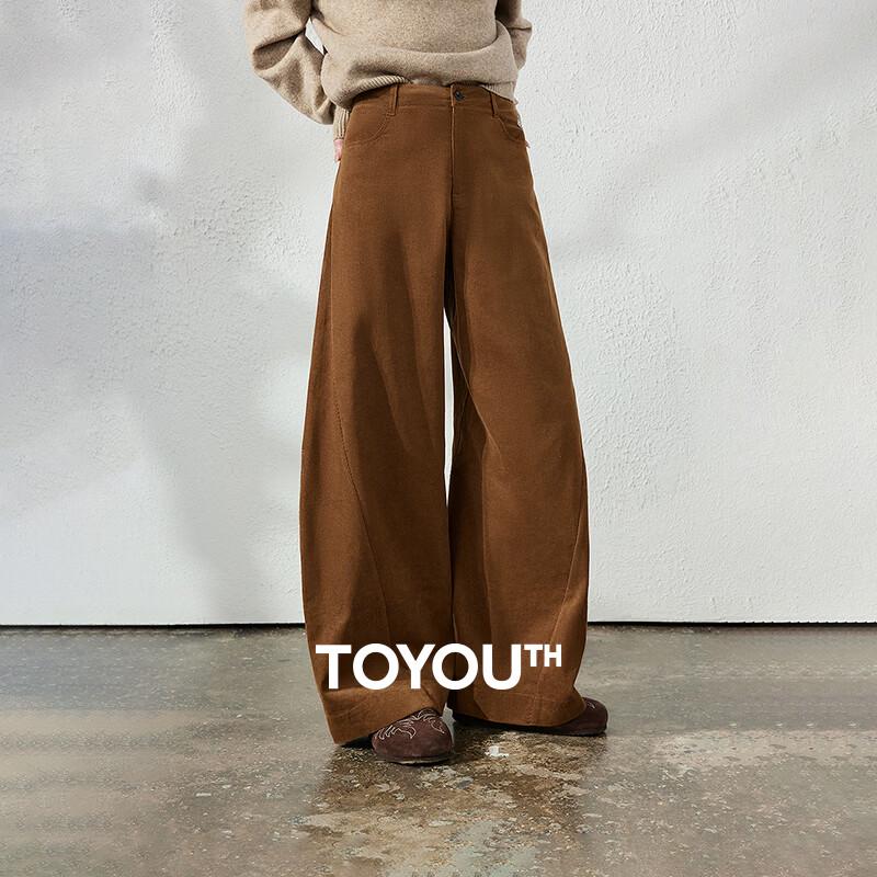 Женские вельветовые брюки с высокой талией, свободные, с изогнутыми штанинами