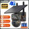SHIWOJIA 4MP камуфляжная цветная солнечная камера 4G/Wi-Fi PTZ 360° полный обзор наружная камера видеонаблюдения с солнечной панелью 7800 мАч
