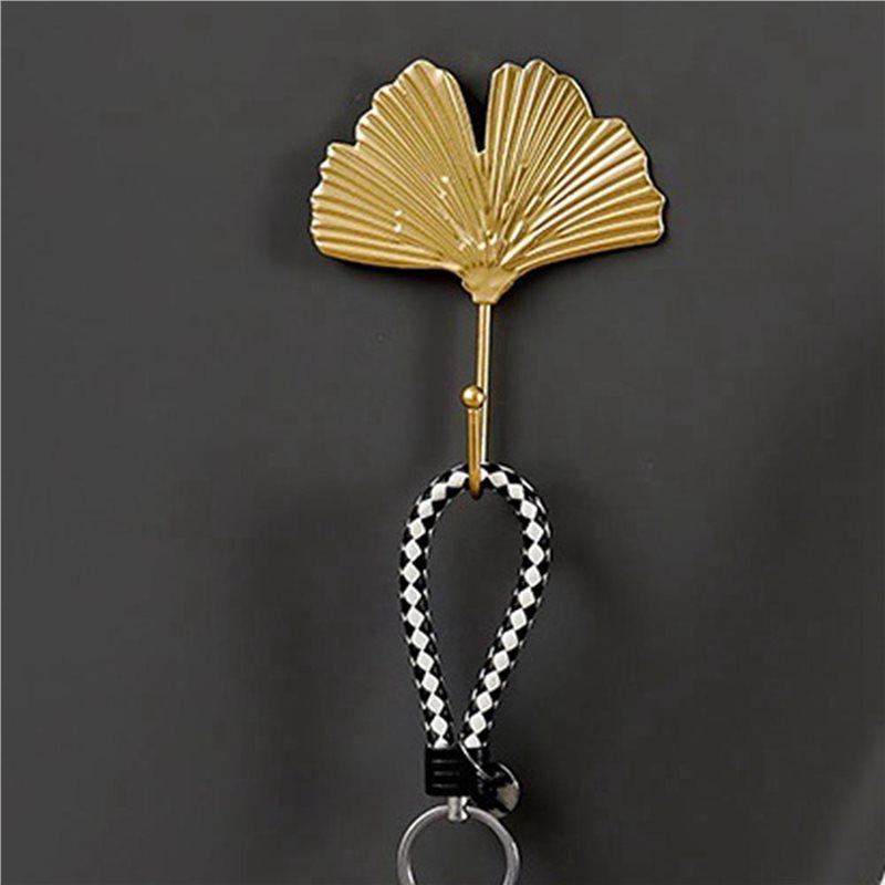 6X Крючки для одежды Золотой Подвесной Держатель для ключей, Декоративные Листья Металлические Крючки Настенные Крючки Вешалка