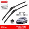 Car Wipers Double Rubber for Citroen C2 C3 2002-2011 Front Brushes Cutter Automobiles Parts Accessories Windscreen Wipers Wear Parts